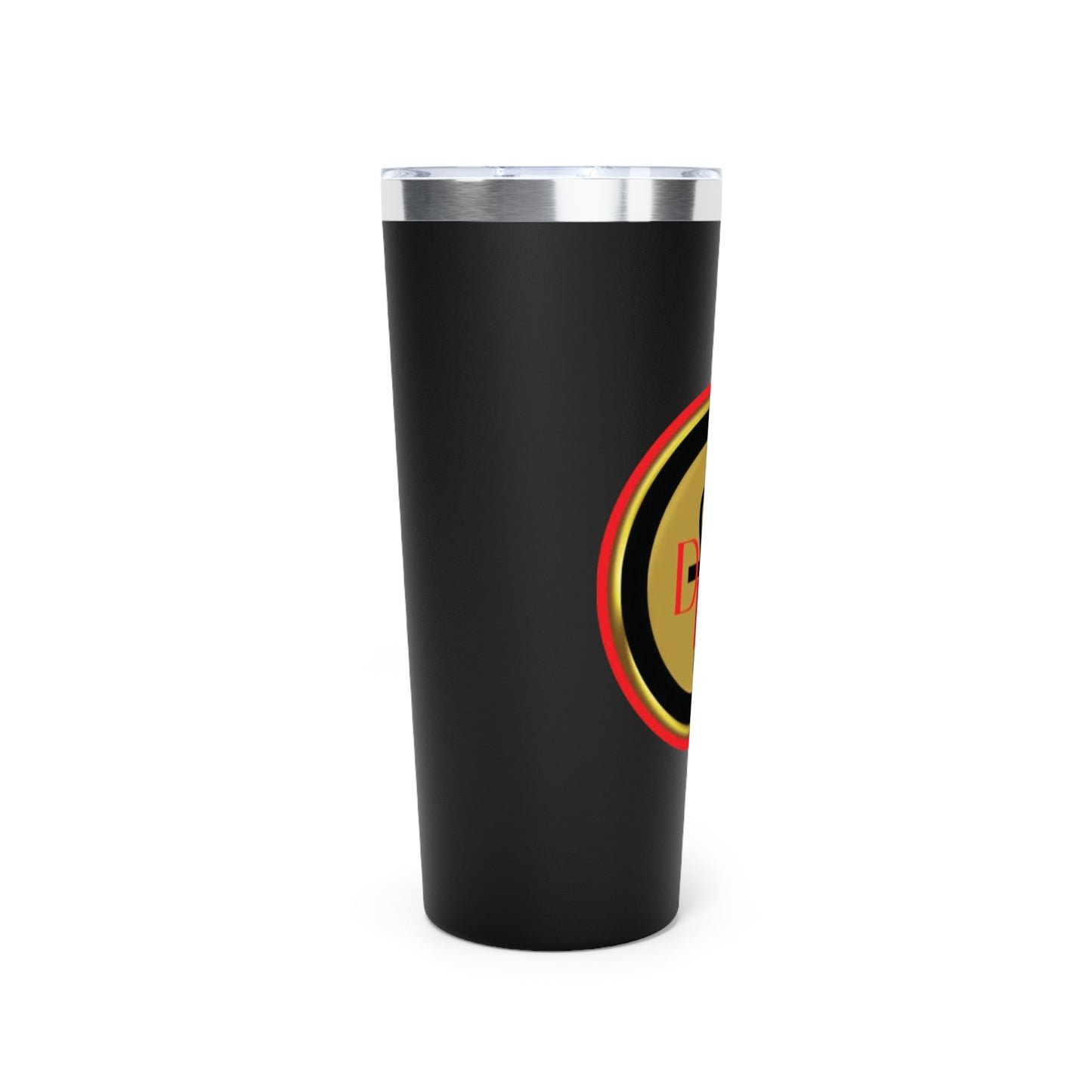 22oz Copper Vacuum Tumbler — Black Ankh Emblem with Red & Gold Accents