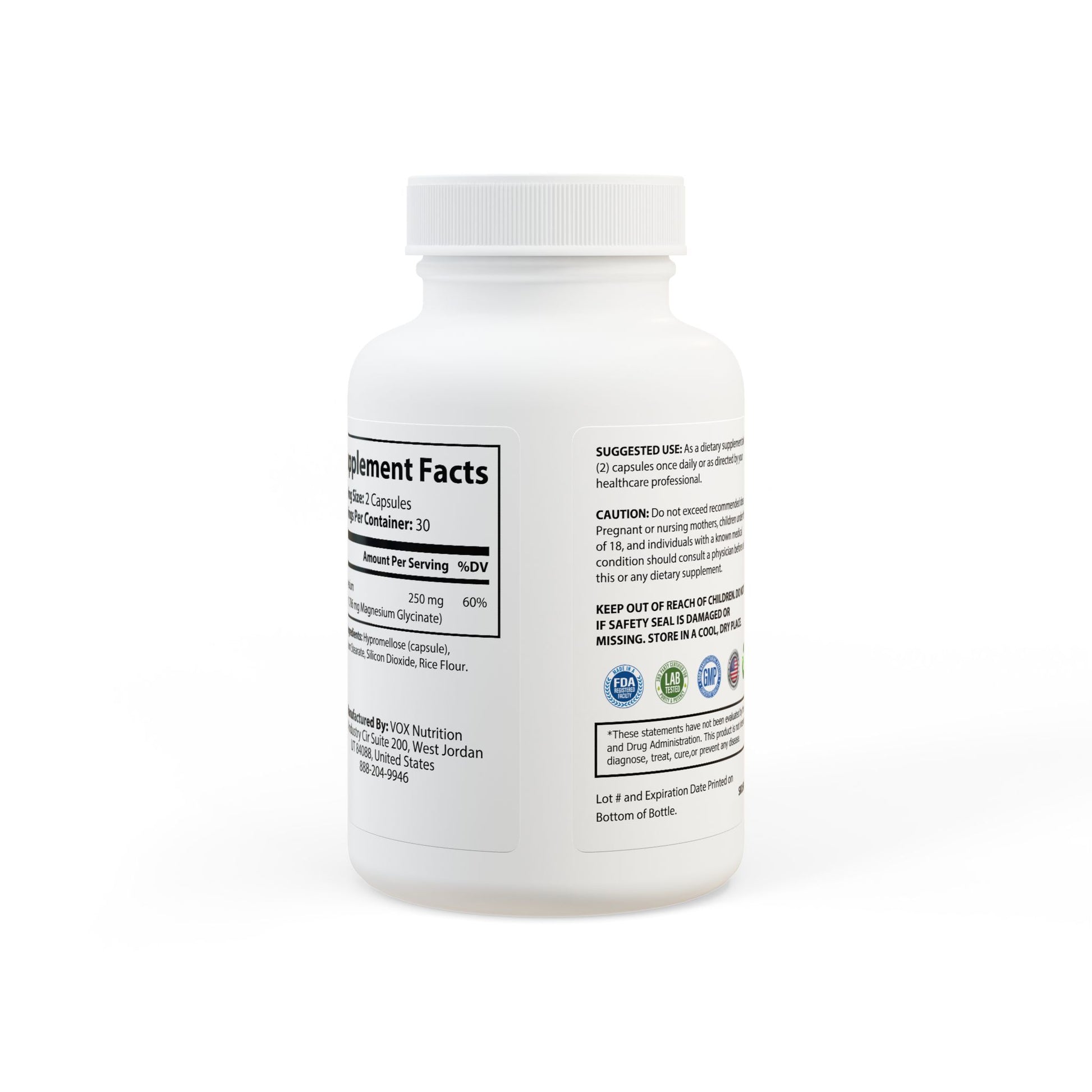 DBT Magnesium Glycinate supplement capsules — high absorption glycinate form for nervous system support