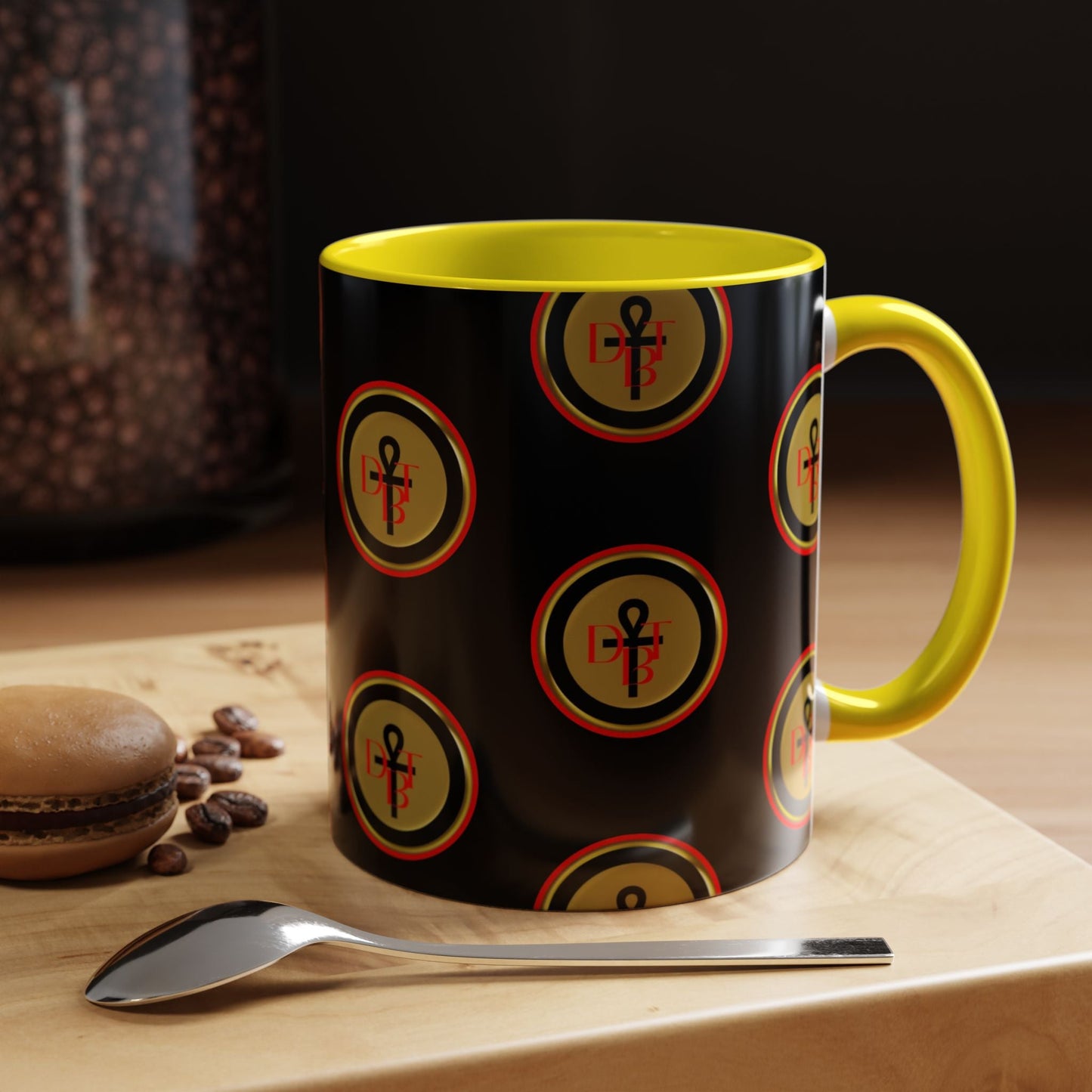 DBT Accent Mug close up — BPA-free dishwasher safe ceramic with bold accent color