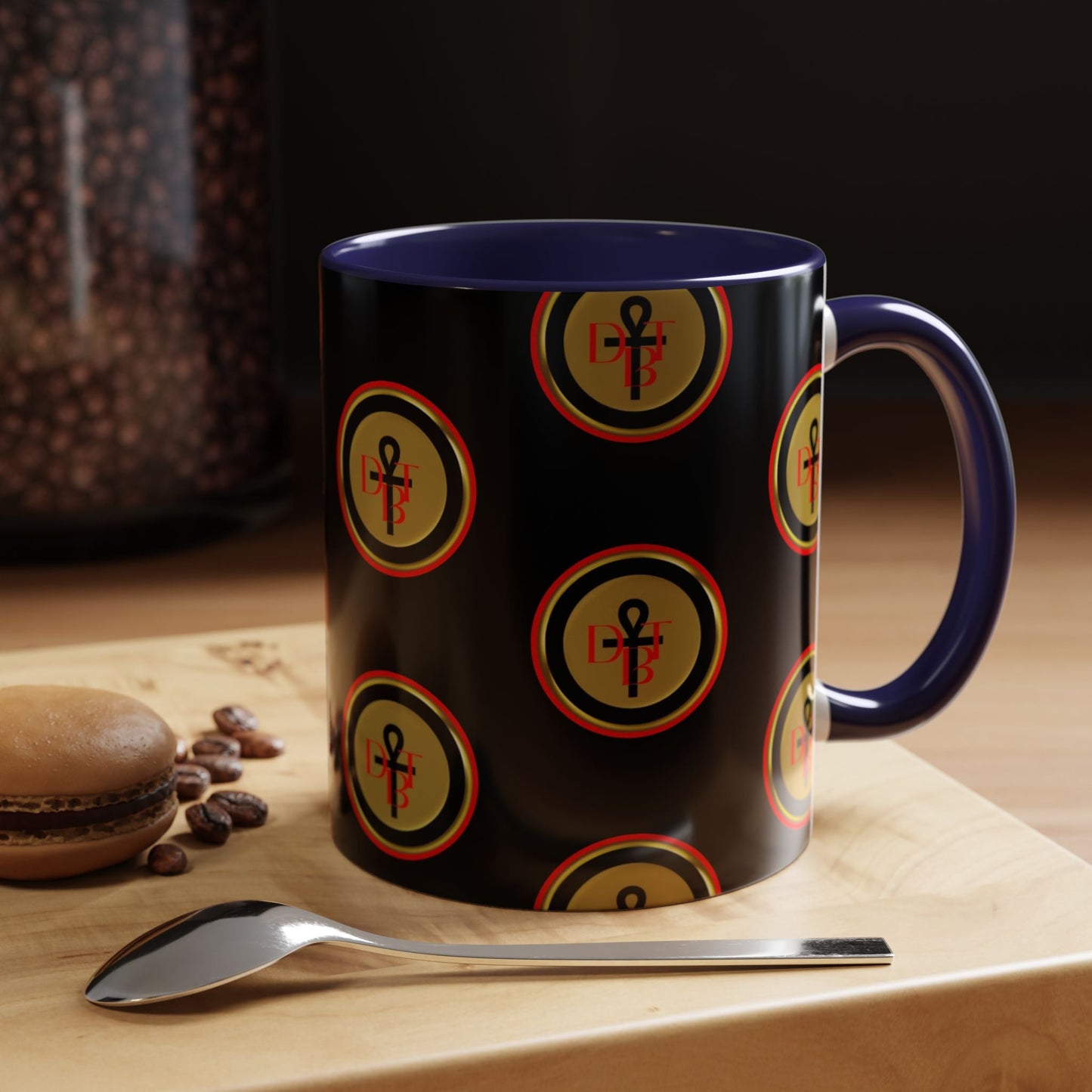 DBT Accent Coffee Mug — two-tone ceramic 11oz or 15oz with vivid colored handle and interior