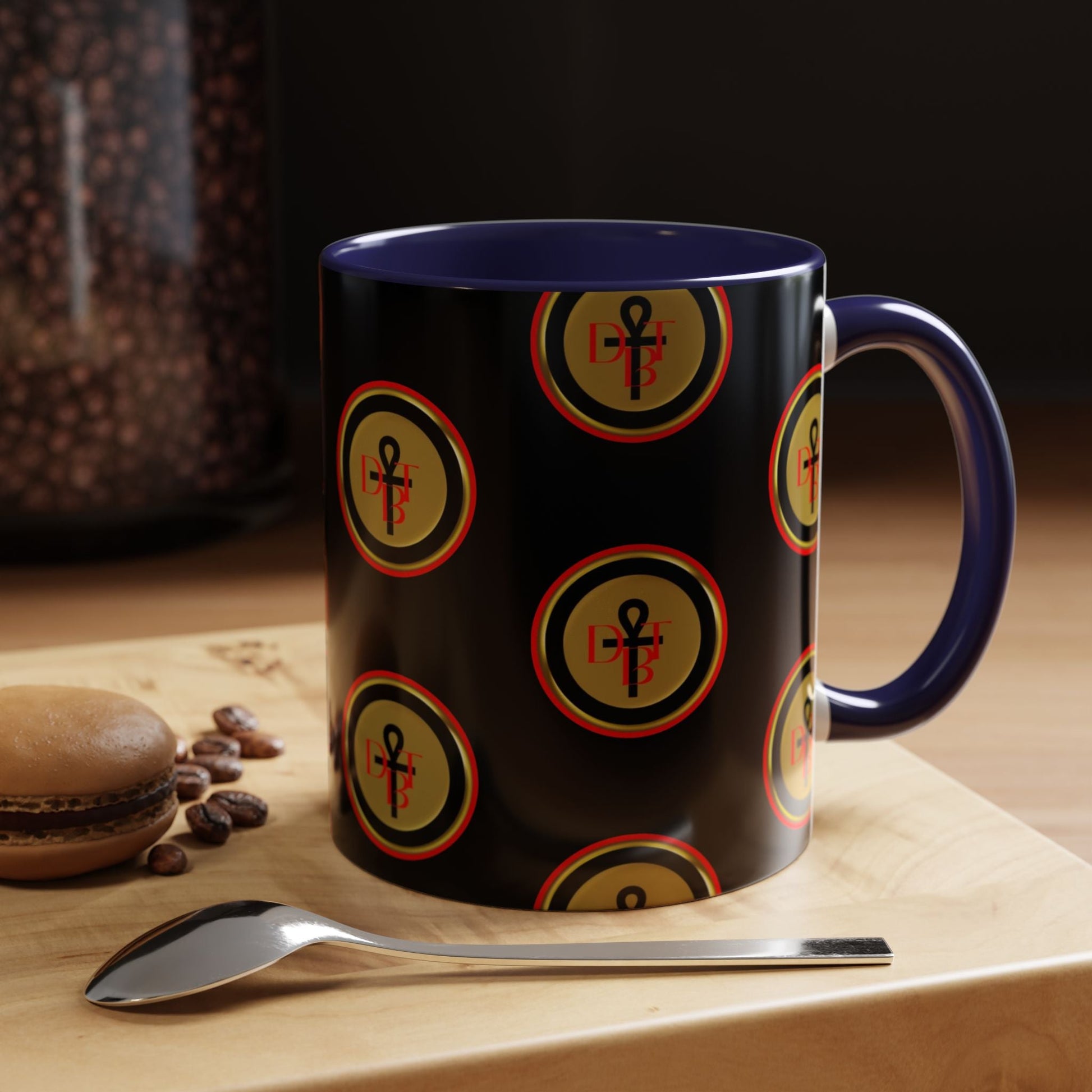 DBT Accent Coffee Mug — two-tone ceramic 11oz or 15oz with vivid colored handle and interior