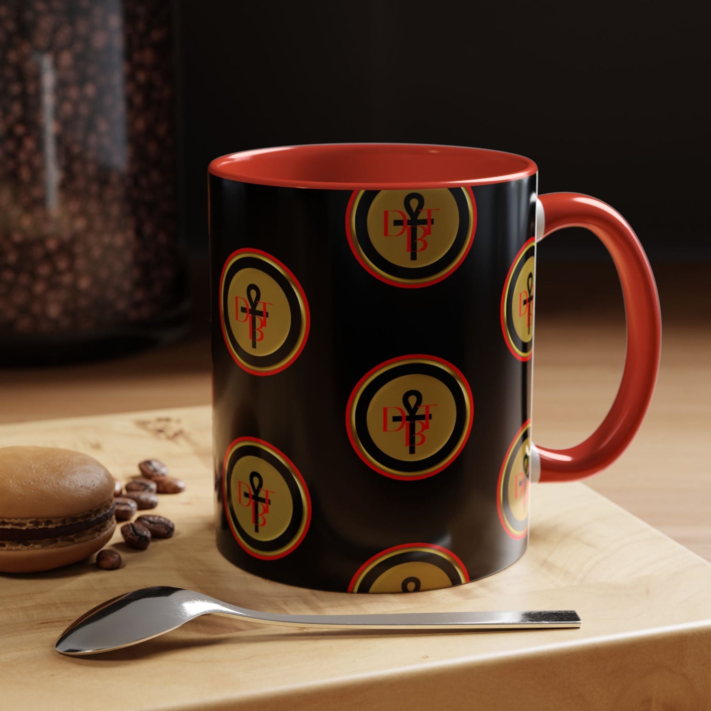 DBT Accent Coffee Mug side view — classic C-handle ceramic cup in 11oz or 15oz
