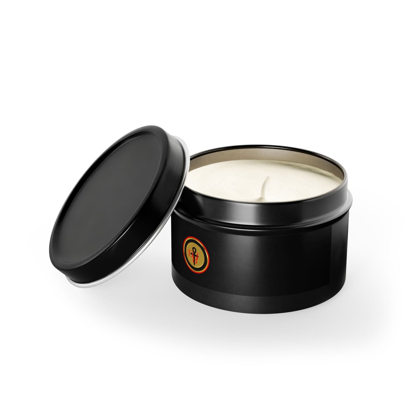 Anchor & Amber Tin Candle from Printify, nautical scented travel candle in a metal tin with anchor design for home decor.