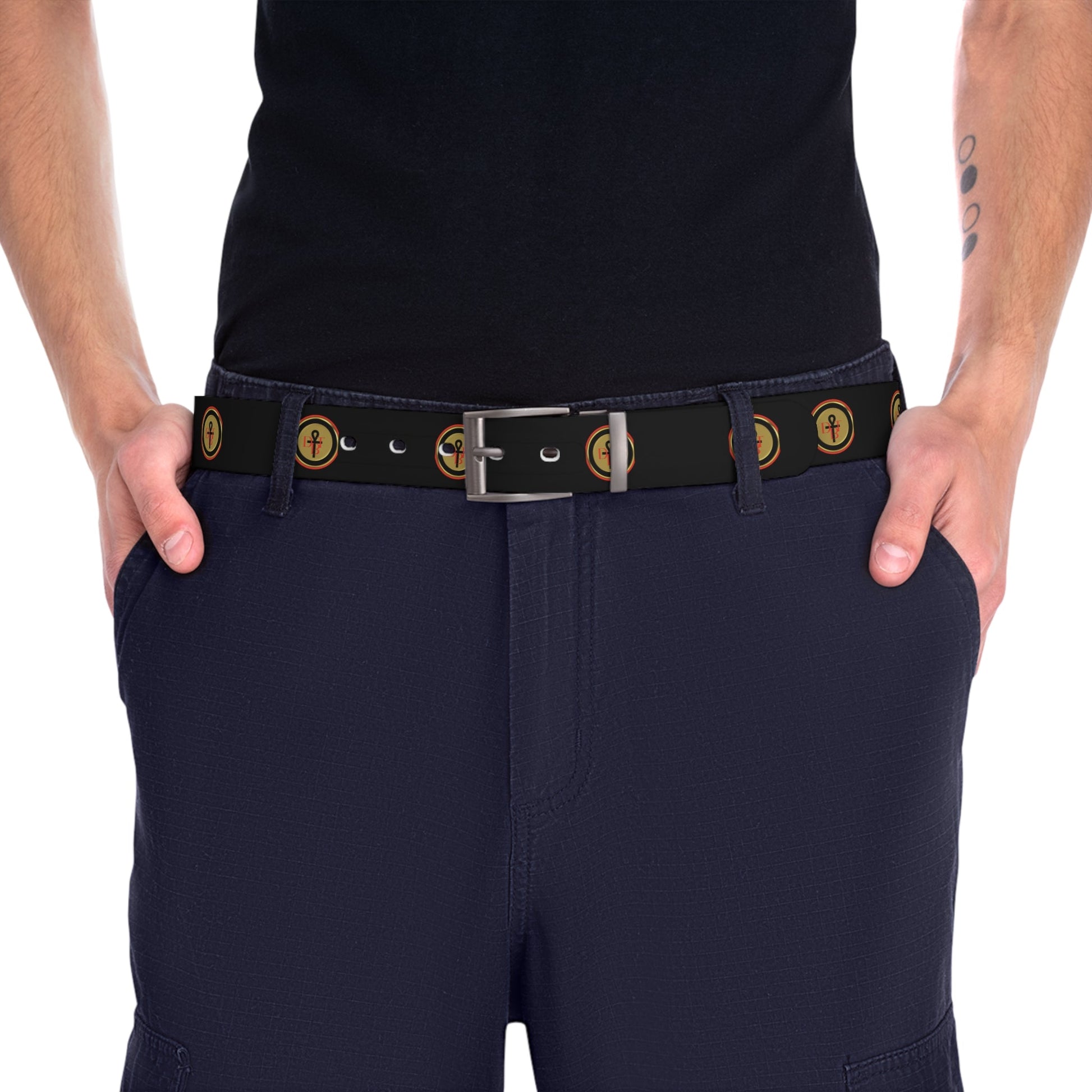 DBT Ankh Belt detail — spiritual symbol fashion accessory DBT Royalty