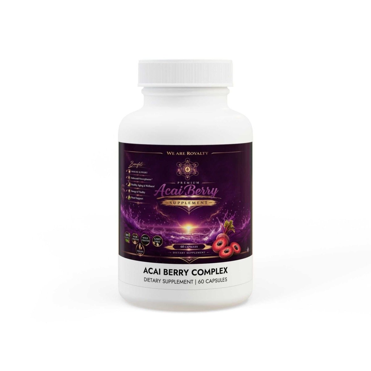 DBT Royalty Acai Berry Complex — 60 vegan capsules for gut health and natural cleanse