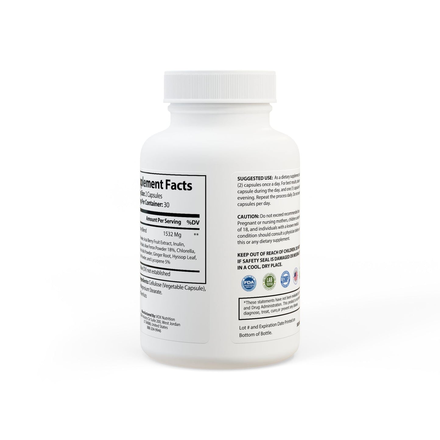 DBT Acai Berry Complex label — non-GMO vegan GMP certified USA assembled supplement