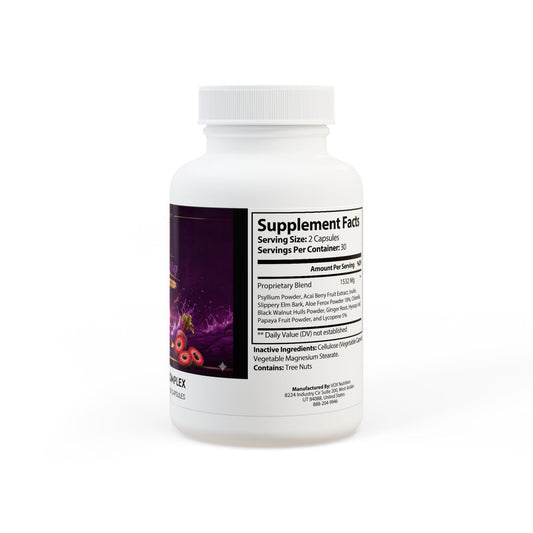 DBT Acai Berry Complex front view — psyllium slippery elm chlorella ginger aloe formula