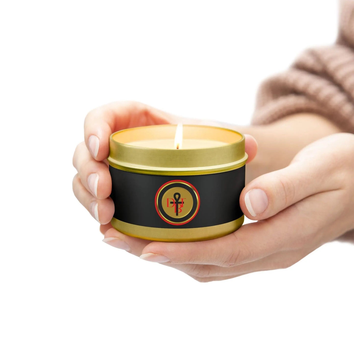 DBT Royalty Luxury Scented Candle — hand-poured coconut soy wax in reusable black tin