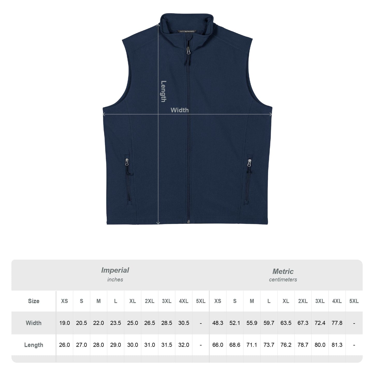 DBT Men's Soft Shell Vest detail — cadet collar chin guard