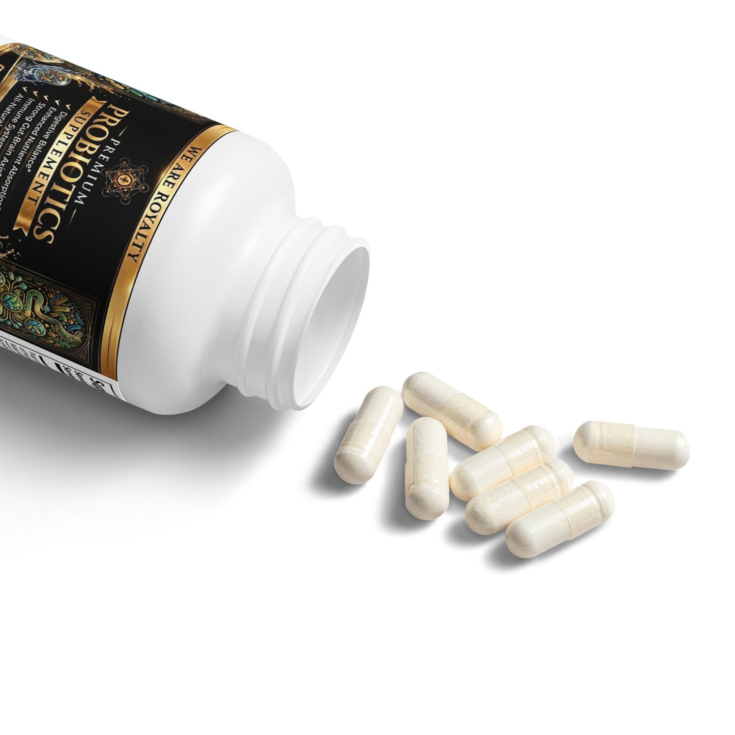 DBT Royalty Probiotics Supplement — 60 capsules, 40 billion CFU, clear bottle with label