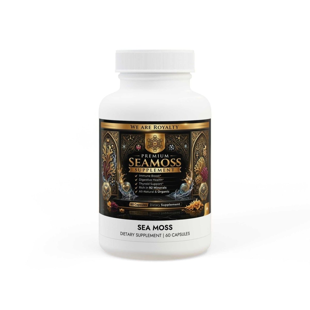 DBT Royalty Sea Moss Supplement — 60 capsules 92 essential minerals Irish Moss